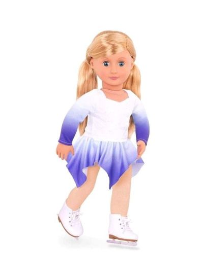 صورة دمية تزلج على الجليد بطول 18 بوصة وقابلة للتحريك. 